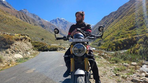Devendra on his bike